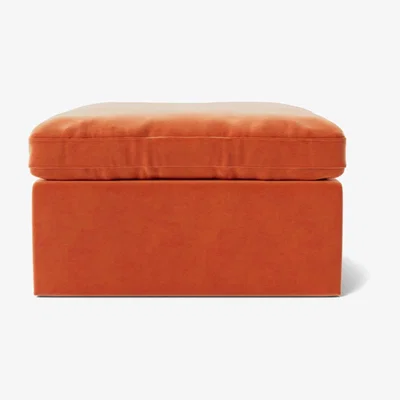 Habitat Swoon Seattle Velvet Ottoman Footstool - Burnt Orange