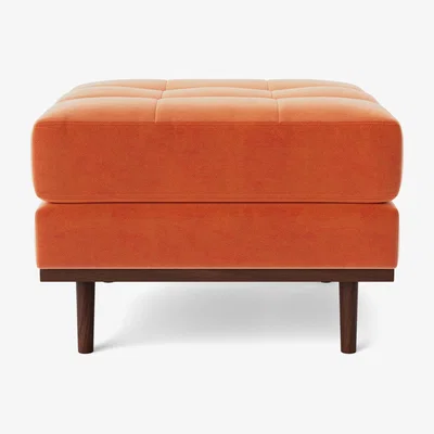 Habitat Swoon Berlin Velvet Ottoman Footstool - Burnt Orange