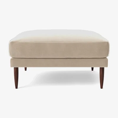 Habitat Swoon Kalmar Velvet Ottoman Footstool - Taupe