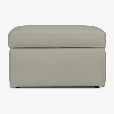 Habitat Habitat Gabe Leather Storage Footstool - Grey