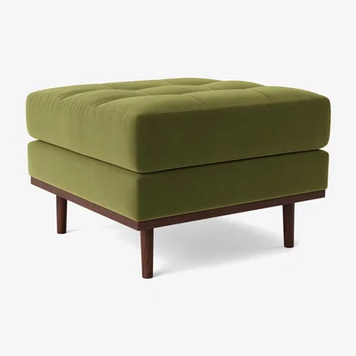 Habitat Swoon Berlin Velvet Ottoman Footstool - Fern Green