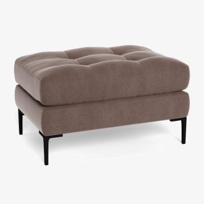 Heal's Heal's Eton Footstool Smart Velvet Mouse Black Feet - Heal's UK Furniture