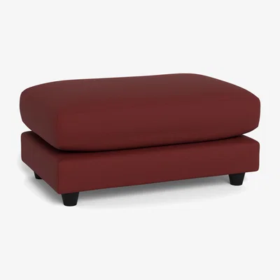 Heal's Heal's Snooze Footstool Capelo Linen-Cotton Etruscan Red Black Feet
