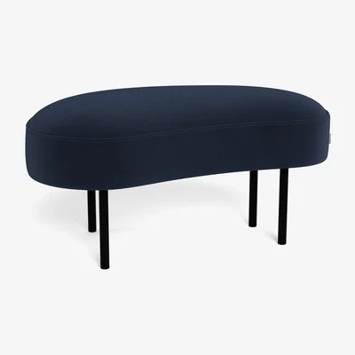 Heal's Heal's Isola Small Ottoman Linea Leather White 634 Black Feet - Heal's UK Furniture