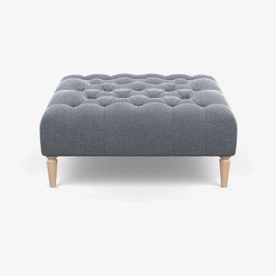 Heal's Heal's Balmoral Ottoman Boucle Steel Natural Oak Feet