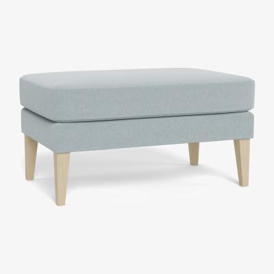 Heal's Heal's Richmond Ottoman Brushed Cotton Mist Tinted Ash Feet - Heal's UK Furniture