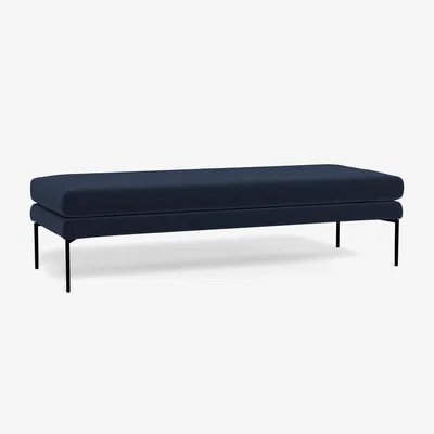 Heal's Heal's Matera Bench (160cm) Linea Leather 680 Black Feet - Heal's UK Furniture