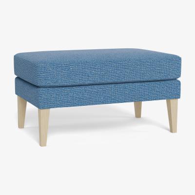 Heal's Heal's Richmond Ottoman Tejo Recycled Cobalt Natural Feet - Heal's UK Furniture