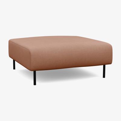 Heal's Heal's Luna Ottoman Tundra Texture Latte Black Feet - Heal's UK Furniture