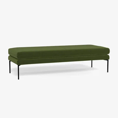 Heal's Heal's Matera Bench 180cm Nobilis Velvet Leaf Black Feet - Heal's UK Furniture