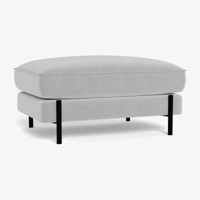 Heal's Heal's Tortona Footstool Velvet Platinum - Heal's UK Furniture