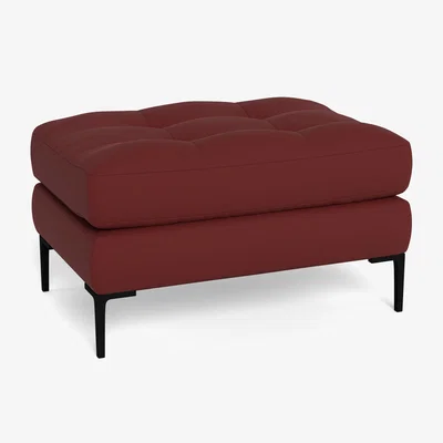 Heal's Heal's Eton Footstool Capelo Linen-Cotton Etruscan Red Black Feet