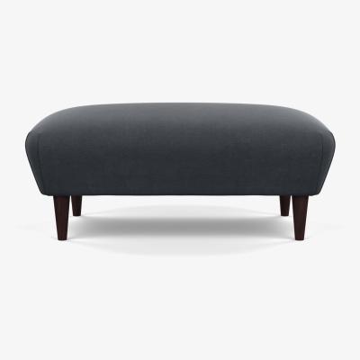Heal's Heal's Somerset Footstool Velvet Midnight Dark Stain - Heal's UK Furniture