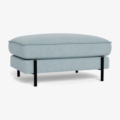 Heal's Heal's Tortona Footstool Smart Linen Mix Duck Egg - Heal's UK Furniture
