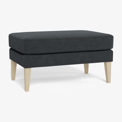 Heal's Heal's Richmond Ottoman Smart Velvet Jade Tinted Ash Feet - Heal's UK Furniture
