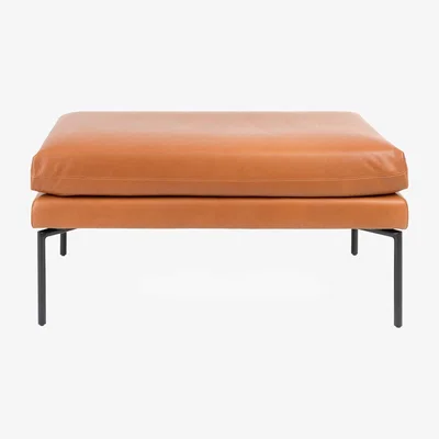 Heal's Heal's Matera Large Ottoman Leather Grain White 000 - Heal's UK Furniture