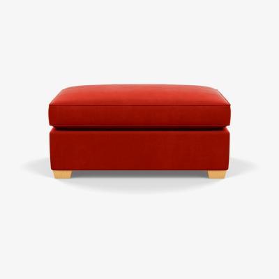 Heal's Heal's Torino Footstool Varese Velvet Terracotta Mid Brown Feet - Heal's UK Furniture