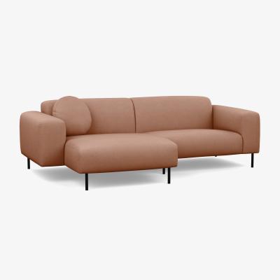 Heal's Heal's Luna Left Hand Facing Corner Chaise Sofa Tundra Texture Pewter Black Feet - Heal's UK Furniture
