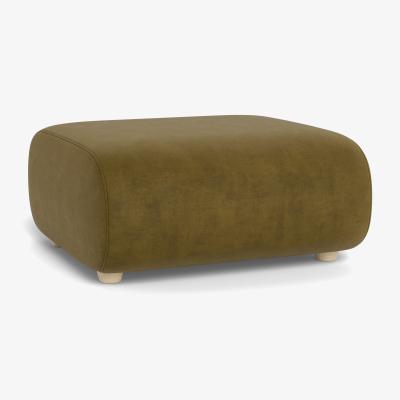 Heal's Heal's Lilli Ottoman Smart Luxe Velvet Peridot Natural Beech Feet