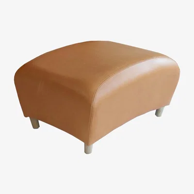 Heal's Scp Balzac Footstool Utah Russet Leather Natural Filling - Heal's UK Furniture