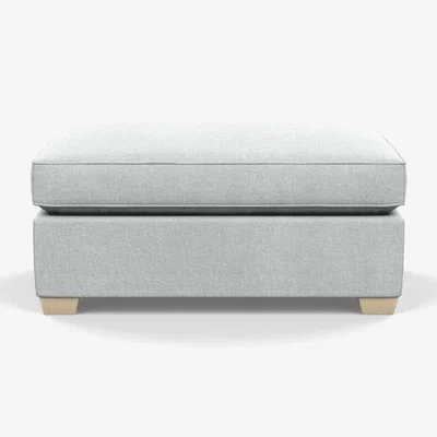 Heal's Heal's Torino Footstool Velvet Midnight Black Feet - Heal's UK Furniture