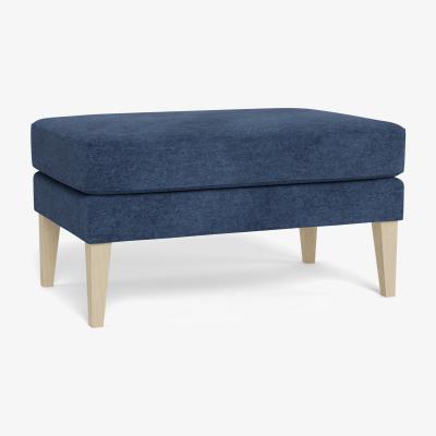 Heal's Heal's Richmond Ottoman Broad Weave Lagoon Natural Feet - Heal's UK Furniture