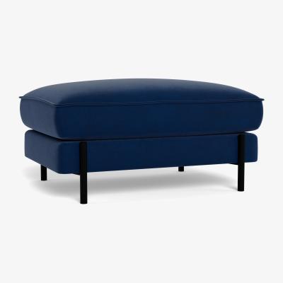 Heal's Heal's Tortona Footstool Velvet Midnight - Heal's UK Furniture