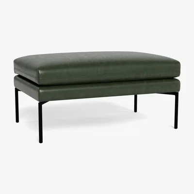 Heal's Heal's Matera Large Ottoman Leather Stonewash Vintage Green 278 - Heal's UK Furniture