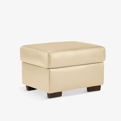 John Lewis John Lewis & Partners Camden Leather Storage Footstool, Dark Leg