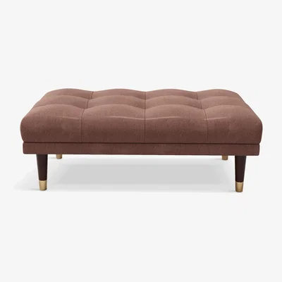 John Lewis At The Helm Grace Leather Footstool, Dark Leg