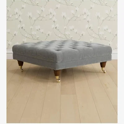 John Lewis Laura Ashley Gloucester Footstool, Teak Leg