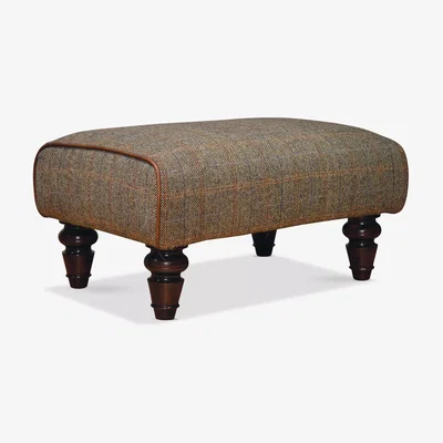 John Lewis Tetrad Lewis Footstool, Harris Tweed Bracken Herringbone