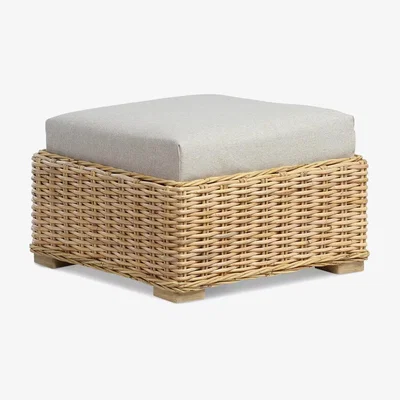 John Lewis Desser Raffles Rattan Footstool, Natural