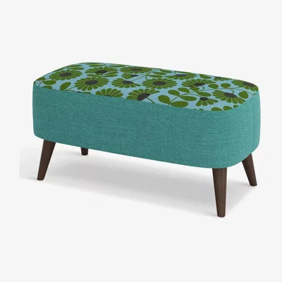 John Lewis Orla Kiely Donegal Footstool, Dark Leg