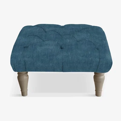 John Lewis Tetrad Cosy Club Skittle Button Detail Footstool, Light Leg