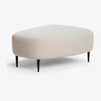 John Lewis John Lewis Lozenge Footstool, Metal Legs, Twisted Boucle Putty