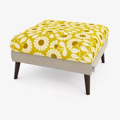 John Lewis Orla Kiely Flynn Footstool, Dark Leg