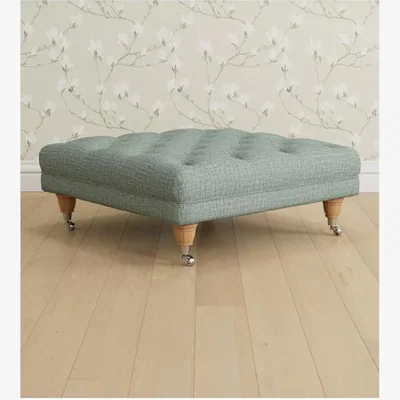 John Lewis Laura Ashley Gloucester Footstool, Oak Leg