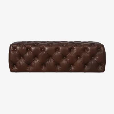 John Lewis Halo Earle Leather Footstool, Antique Whisky