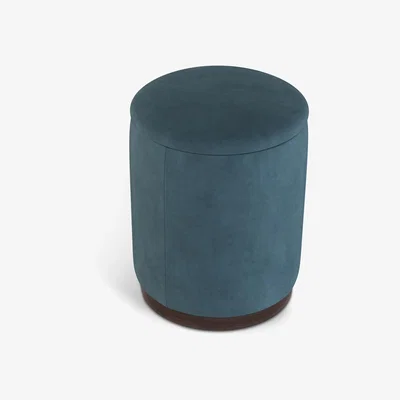 John Lewis John Lewis & Partners Bobbin Tall Storage Footstool, Dark Wood Base
