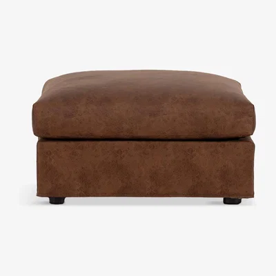 John Lewis Swyft Model 06 Faux Leather Chaise Piece/Footstool, Chestnut
