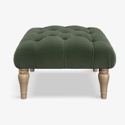 John Lewis Tetrad Cosy Club Skittle Button Detail Footstool, Light Leg
