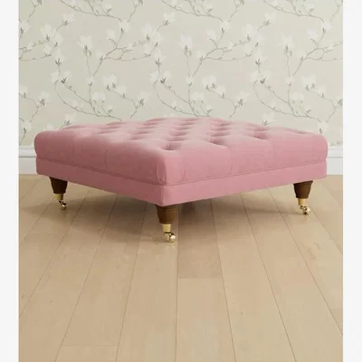 John Lewis Laura Ashley Gloucester Footstool, Teak Leg