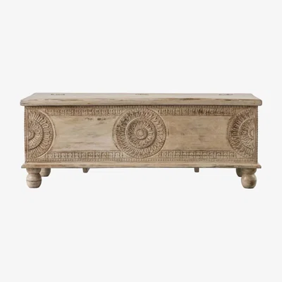 Knees Skye Mango Wood Blanket Box - Natural