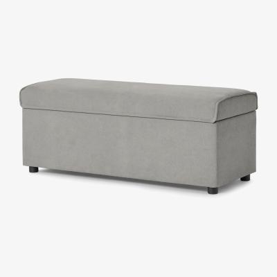 Made.com Bahra Ottoman Storage Bench, Washed Grey Cotton