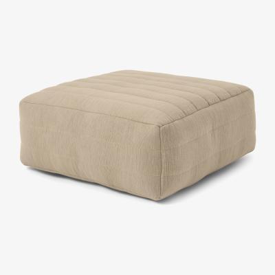 Made.com Gus Quilted Modular Floor Cushion, Oatmeal Cotton Slub