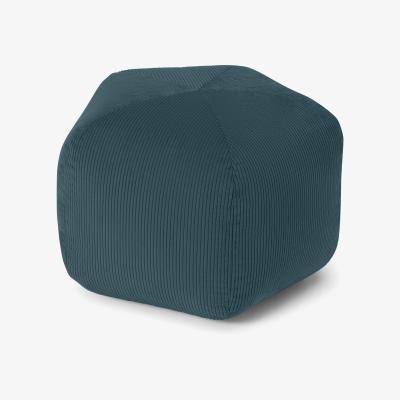 Made.com Pebble Pentagon Pouffe, Teal Corduroy Velvet