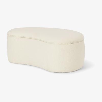 Made.com Kooper Storage Pouffe, White Boucle