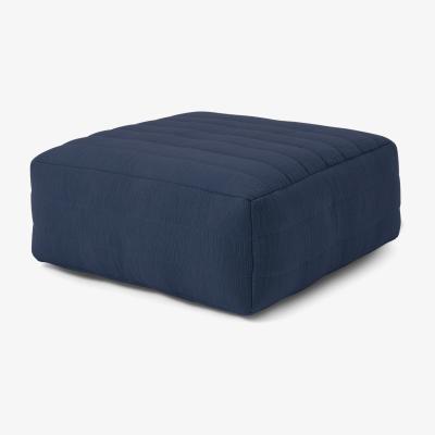 Made.com Gus Quilted Modular Floor Cushion, Navy Cotton Slub