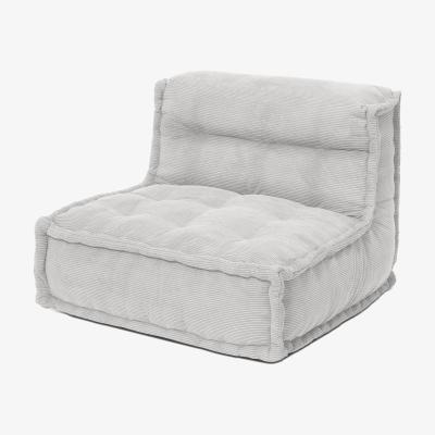 Made.com Sully Modular Floor Cushion, Stone Grey Corduroy Velvet